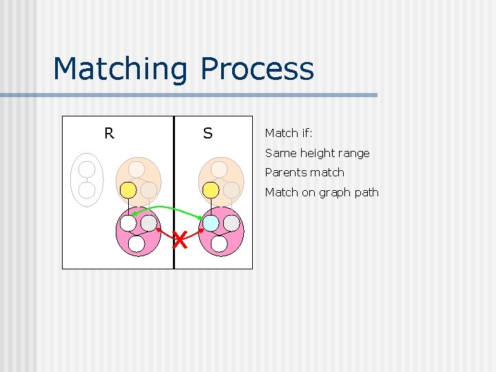 Matching Process R S Match if: Same height range Parents match Match on graph
