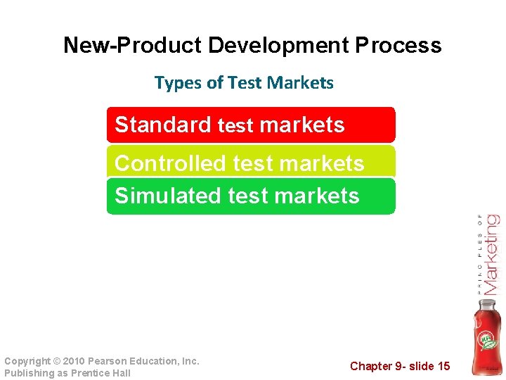 New-Product Development Process Types of Test Markets Standard test markets Controlled test markets Simulated