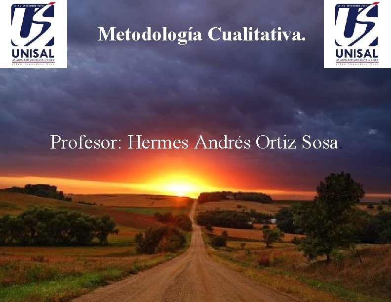 Metodología Cualitativa. Profesor: Hermes Andrés Ortiz Sosa. 