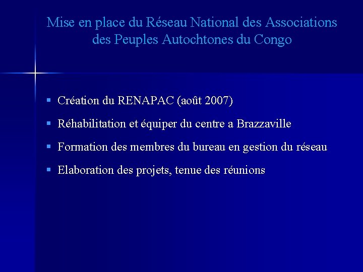 Mise en place du Réseau National des Associations des Peuples Autochtones du Congo §