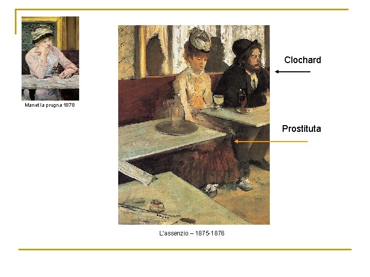 Clochard Manet la prugna 1878 Prostituta L’assenzio – 1875 -1876 