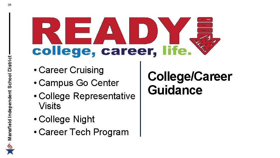 Mansfield Independent School District 35 • Career Cruising • Campus Go Center • College Mansfield Independent School District 35 • Career Cruising • Campus Go Center • College