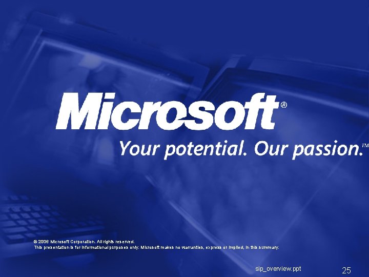 © 2006 Microsoft Corporation. All rights reserved. This presentation is for informational purposes only.