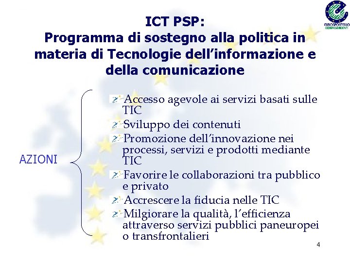 ICT PSP: Programma di sostegno alla politica in materia di Tecnologie dell’informazione e della