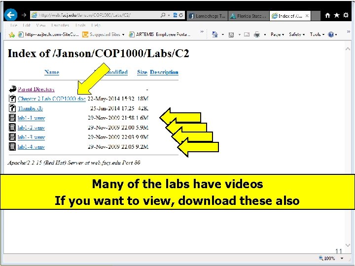 Many of the labs have videos If you want to view, download these also Many of the labs have videos If you want to view, download these also