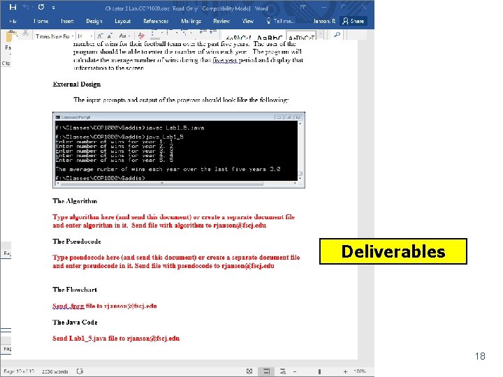 Deliverables 18 Copyright 2017 by Janson Industries Deliverables 18 Copyright 2017 by Janson Industries