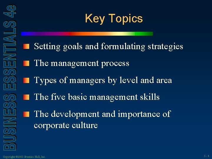 Key Working Topics Fourth Edition PART 2 Understanding the Business of