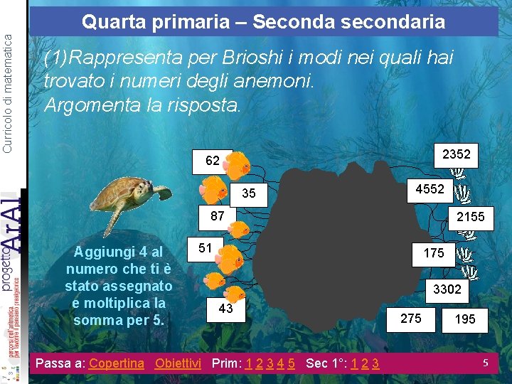 Curricolo di matematica Quarta primaria – Seconda secondaria (1)Rappresenta per Brioshi i modi nei