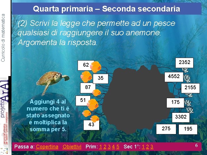 Curricolo di matematica Quarta primaria – Seconda secondaria (2) Scrivi la legge che permette