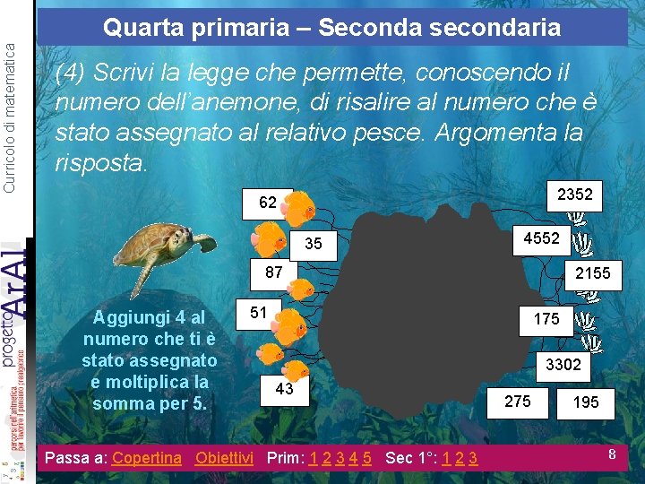 Curricolo di matematica Quarta primaria – Seconda secondaria (4) Scrivi la legge che permette,