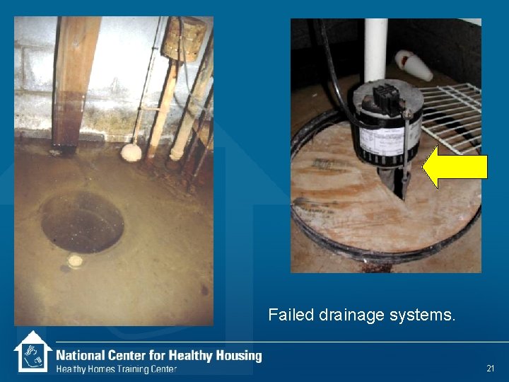 Failed drainage systems. 21 