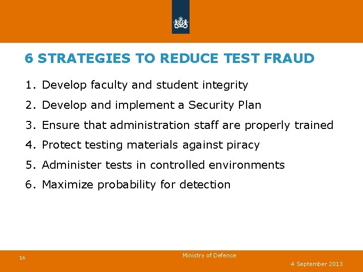 STRATEGIES TO REDUCE TEST FRAUD Preventing detecting and