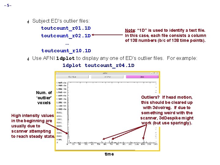 -5 - G G Subject ED’s outlier files: toutcount_r 01. 1 D toutcount_r 02.