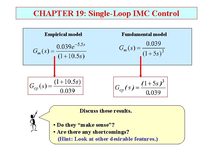CHAPTER 19: Single-Loop IMC Control Empirical model Fundamental model Discuss these results. • Do CHAPTER 19: Single-Loop IMC Control Empirical model Fundamental model Discuss these results. • Do