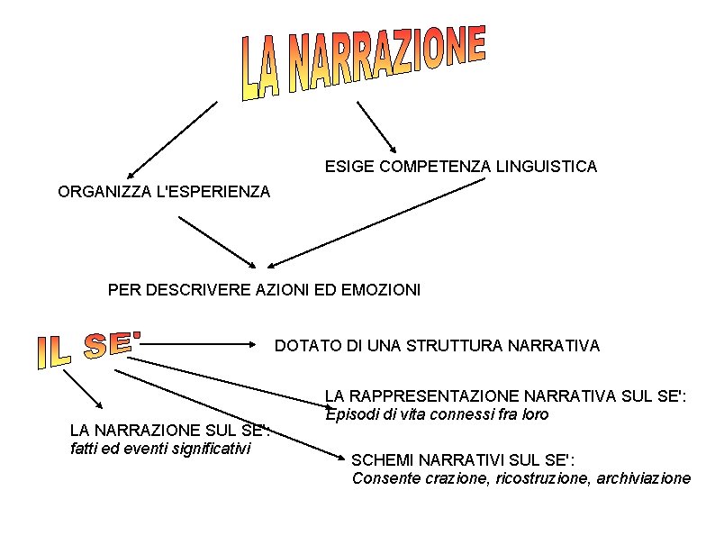 ESIGE COMPETENZA LINGUISTICA ORGANIZZA L'ESPERIENZA PER DESCRIVERE AZIONI ED EMOZIONI DOTATO DI UNA STRUTTURA