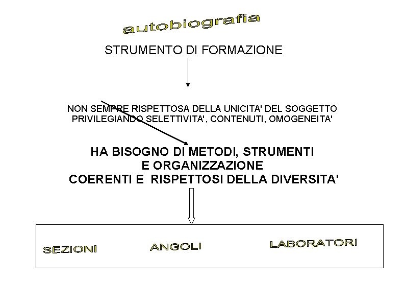 STRUMENTO DI FORMAZIONE NON SEMPRE RISPETTOSA DELLA UNICITA' DEL SOGGETTO PRIVILEGIANDO SELETTIVITA', CONTENUTI, OMOGENEITA'