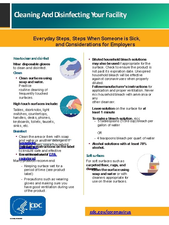 Cleaning And Disinfecting Your Facility Everyday Steps, Steps When Someone is Sick, and Considerations