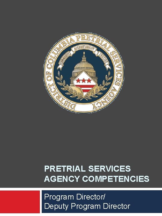 PRETRIAL SERVICES AGENCY COMPETENCIES Program Director/ Deputy Program Director 