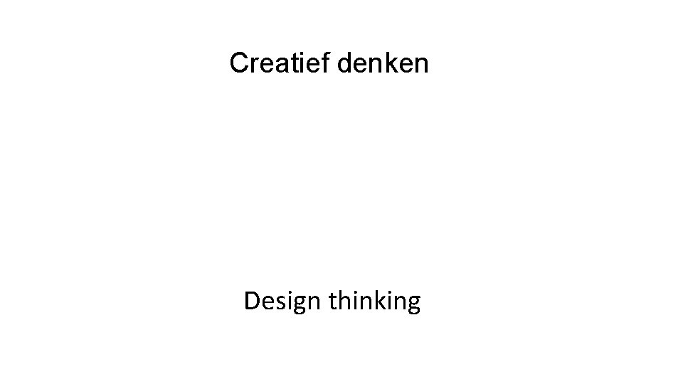 Creatief denken Design thinking 