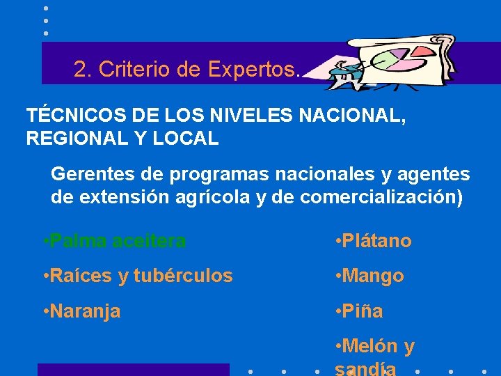 2. Criterio de Expertos. TÉCNICOS DE LOS NIVELES NACIONAL, REGIONAL Y LOCAL Gerentes de