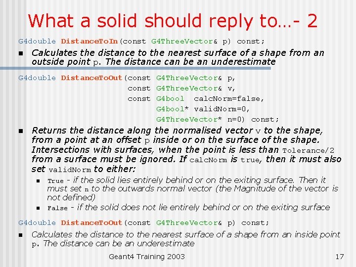 What a solid should reply to…- 2 G 4 double Distance. To. In(const G