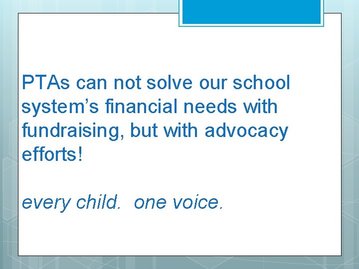 PTAs can not solve our school system’s financial needs with fundraising, but with advocacy