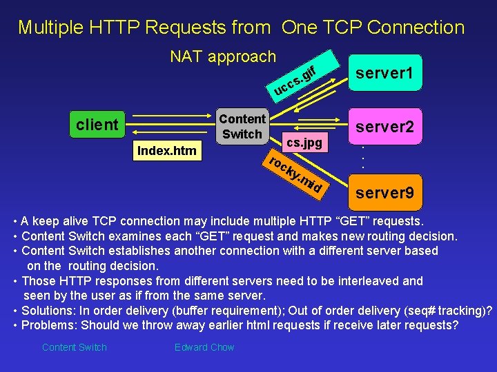 Multiple HTTP Requests from One TCP Connection NAT approach if g. s server 1