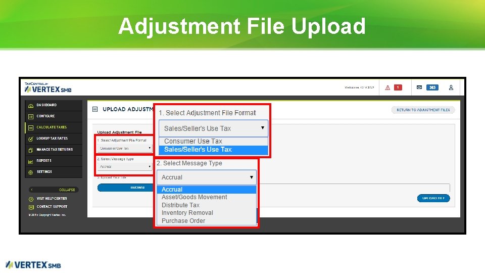 Adjustment File Upload 