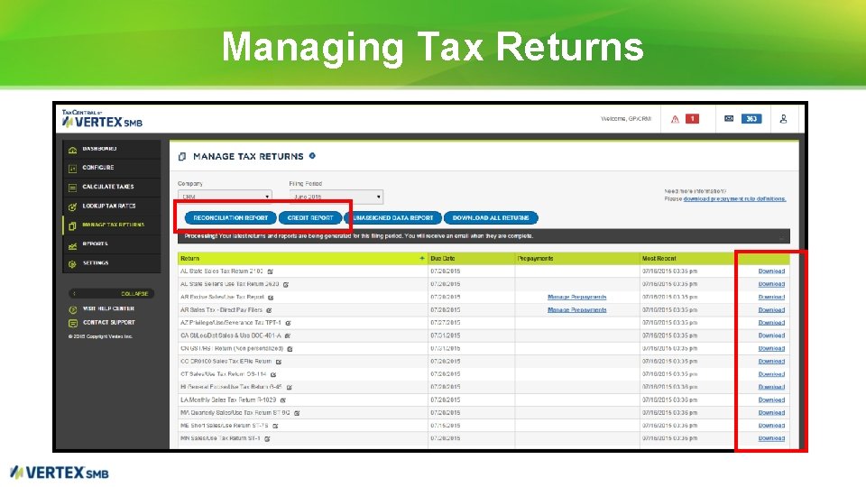 Managing Tax Returns 