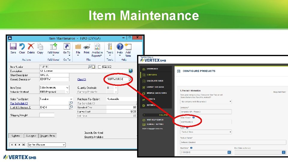 Item Maintenance 