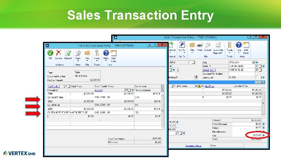 Sales Transaction Entry 