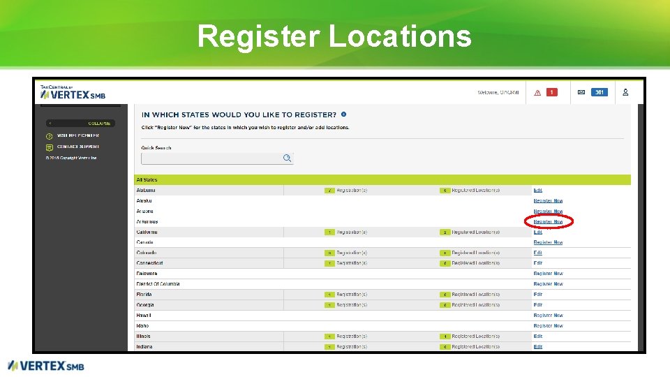 Register Locations 