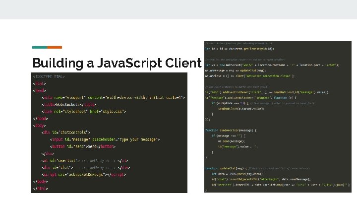 Building a Java. Script Client 