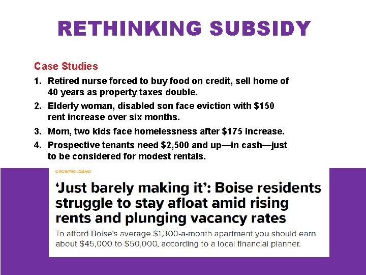 RETHINKING SUBSIDY Case Studies 1. Retired nurse forced to buy food on credit, sell RETHINKING SUBSIDY Case Studies 1. Retired nurse forced to buy food on credit, sell