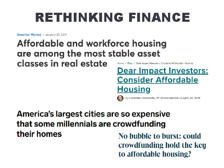 RETHINKING FINANCE RETHINKING FINANCE