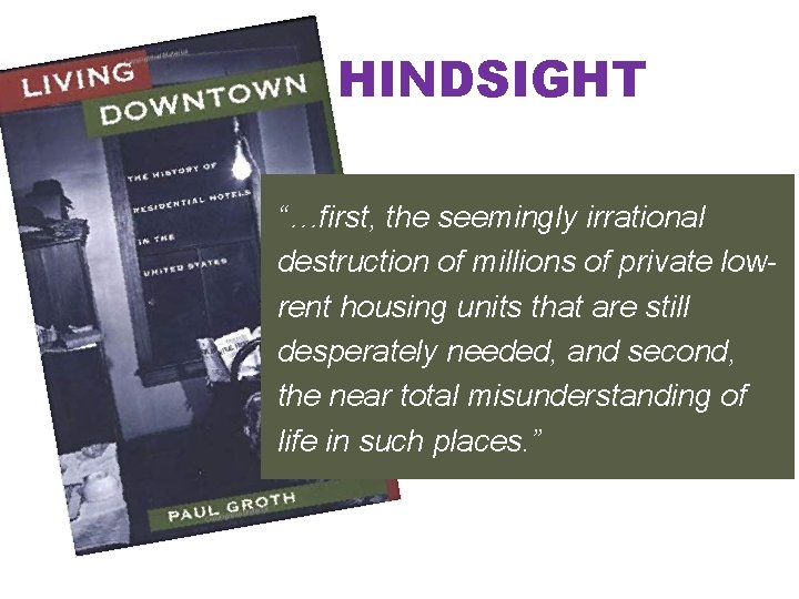 POLICY IN HINDSIGHT Finance/transportation policy “…first, the seemingly irrational destruction of millions of private POLICY IN HINDSIGHT Finance/transportation policy “…first, the seemingly irrational destruction of millions of private