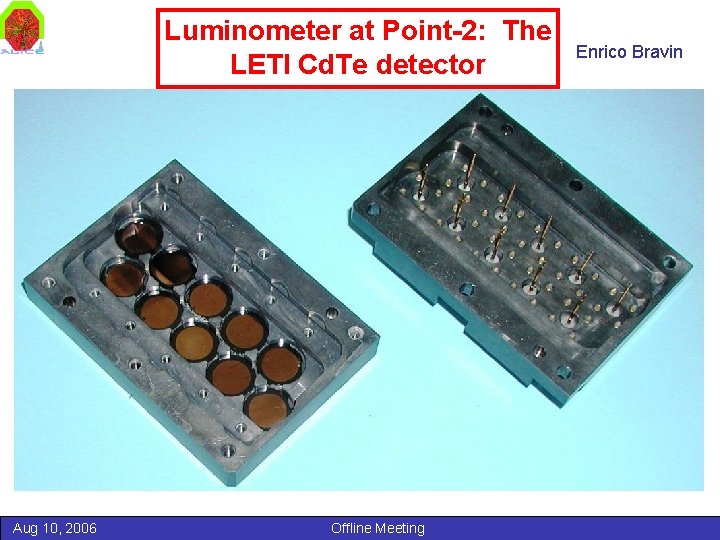 Luminometer at Point-2: The LETI Cd. Te detector Aug 10, 2006 Offline Meeting Enrico