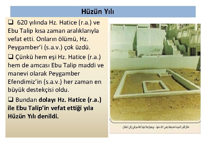 Hüzün Yılı q 620 yılında Hz. Hatice (r. a. ) ve Ebu Talip kısa