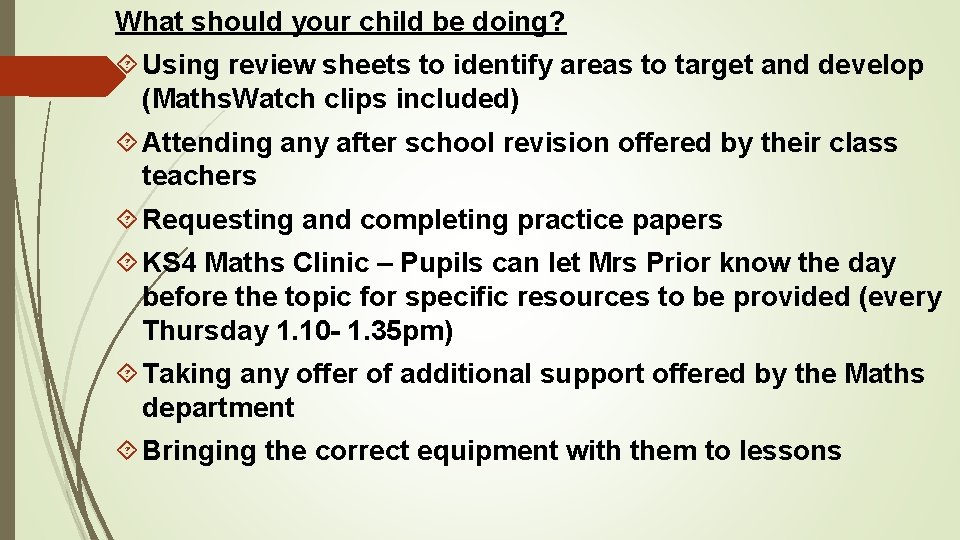 What should your child be doing? Using review sheets to identify areas to target