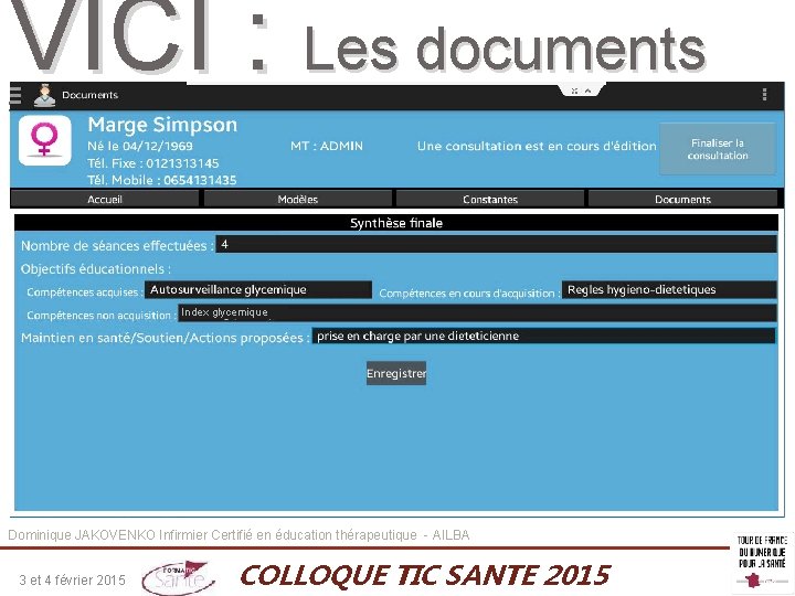 VICI : Les documents Synthèse finale Index glycemique Dominique JAKOVENKO Infirmier Certifié en éducation