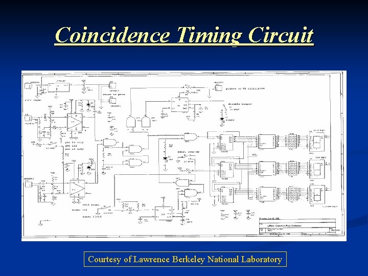 Coincidence Timing Circuit Courtesy of Lawrence Berkeley National Laboratory 