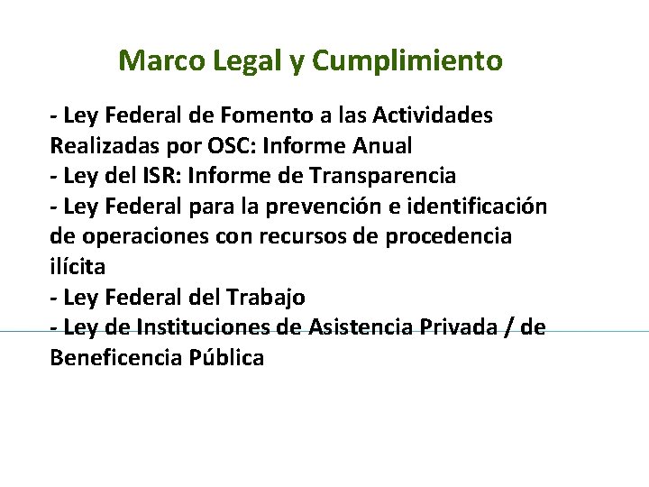 Marco Legal y Cumplimiento - Ley Federal de Fomento a las Actividades Realizadas por