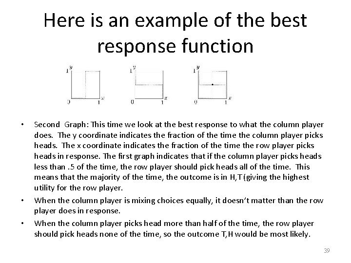 Here is an example of the best response function • • • Second Graph: