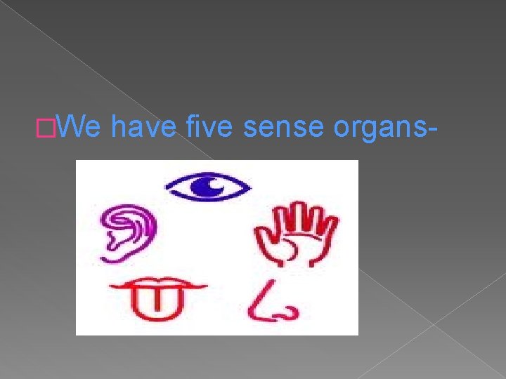 �We have five sense organs- 