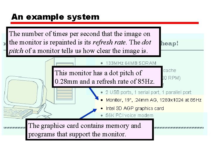 An example system The number of times per second that the image on the