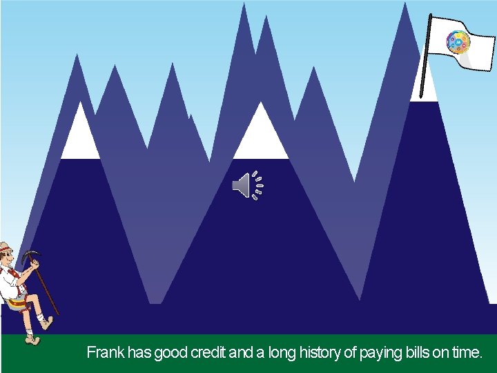 Frank has good credit and a long history of paying bills on time. 