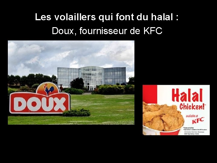 Les volaillers qui font du halal : Doux, fournisseur de KFC 