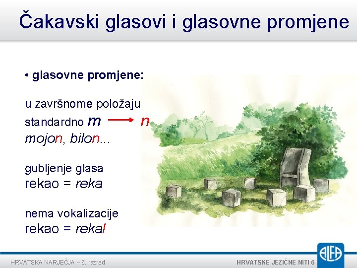 Čakavski glasovi i glasovne promjene • glasovne promjene: u završnome položaju standardno m n