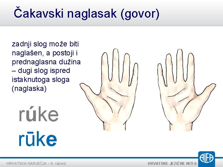 Čakavski naglasak (govor) zadnji slog može biti naglašen, a postoji i prednaglasna dužina – Čakavski naglasak (govor) zadnji slog može biti naglašen, a postoji i prednaglasna dužina –