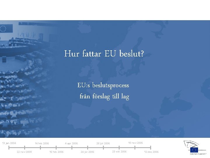 Hur fattar EU beslut? EU: s beslutsprocess från förslag till lag 13 jan 2004